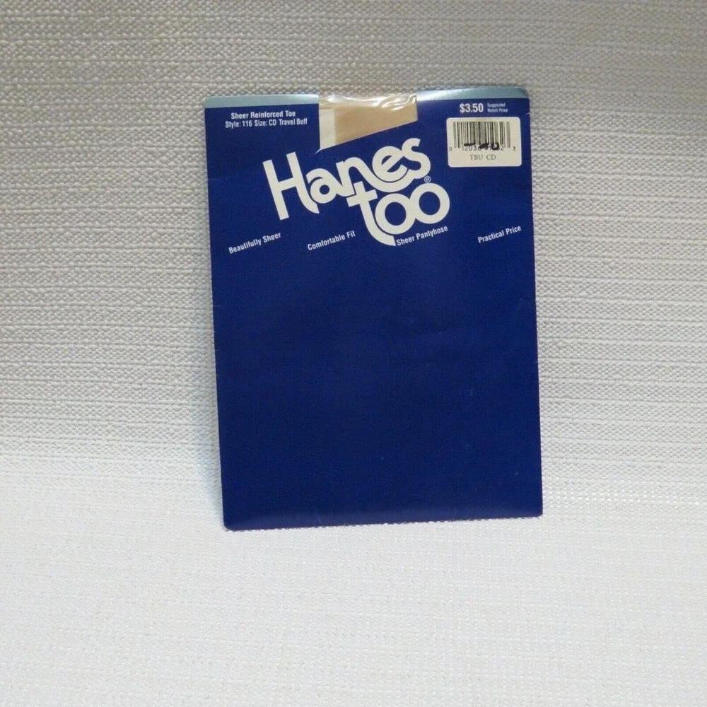 Hanes Too Sheer Pantyhose Reinforced Toe Size CD Travel Buff